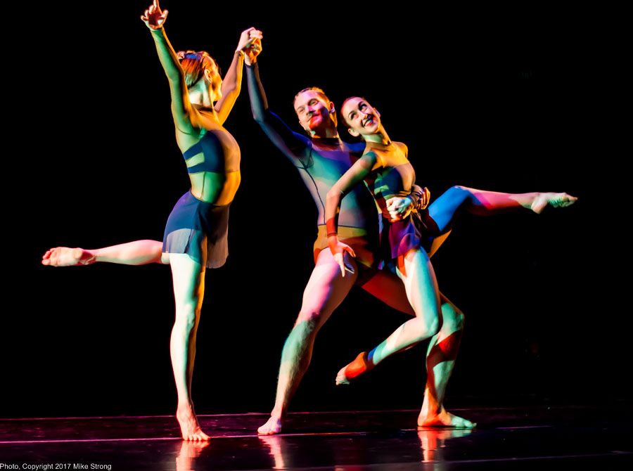 Photo by Mike Strong (KCDance.com) - Bach-d - Maria Halll, Trey Johnson, Hannah Wagner on stage