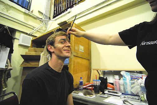 Ben Biswell getting made up as the Prince of Verona for the spring 2008 Kansas City production of Romeo and Juliet (Choreography Ib Anderson, Music Sergei Prokofiev)