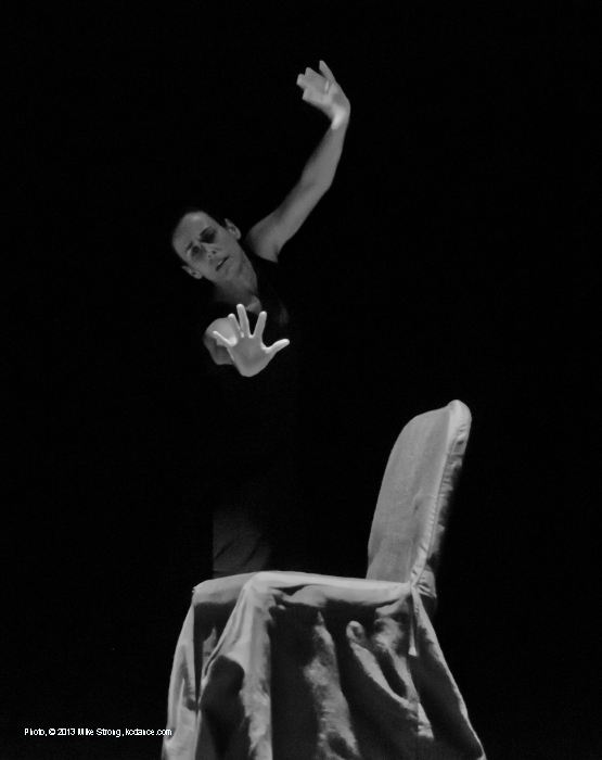 Cathy Patterson in her piece - Widow's Chair