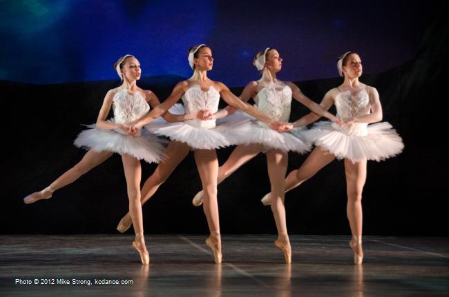 Our four cygnets: Molly Cook, Katy Hagen, Jessica Brown, Sydney Wilson - Swan Lake by the American Youth Ballet (of American Dance Center in Overland Park, KS) May 12, 2012 - photo Mike Strong