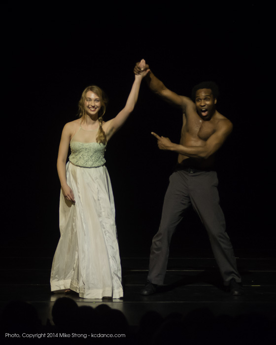 Taking a bow: Juliet Remmers (left) and Leo Gayden in Let If Fall by Jane Gotch