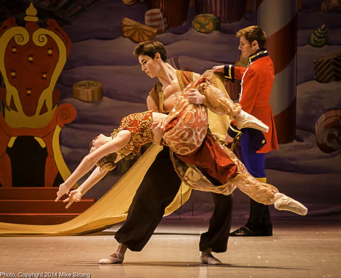Dena'h Gregory (2pm cast) and Seth York in the Arabian roles - Joe Flickner as the Nutcracker Prince behind