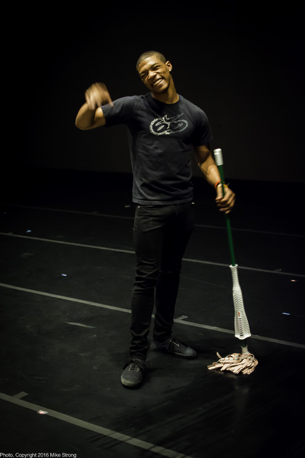 Dancer DaJuan Johnson, on crew, swabbing the Marley before performances, and .... tapping while he was doing it (good tap dancer)
