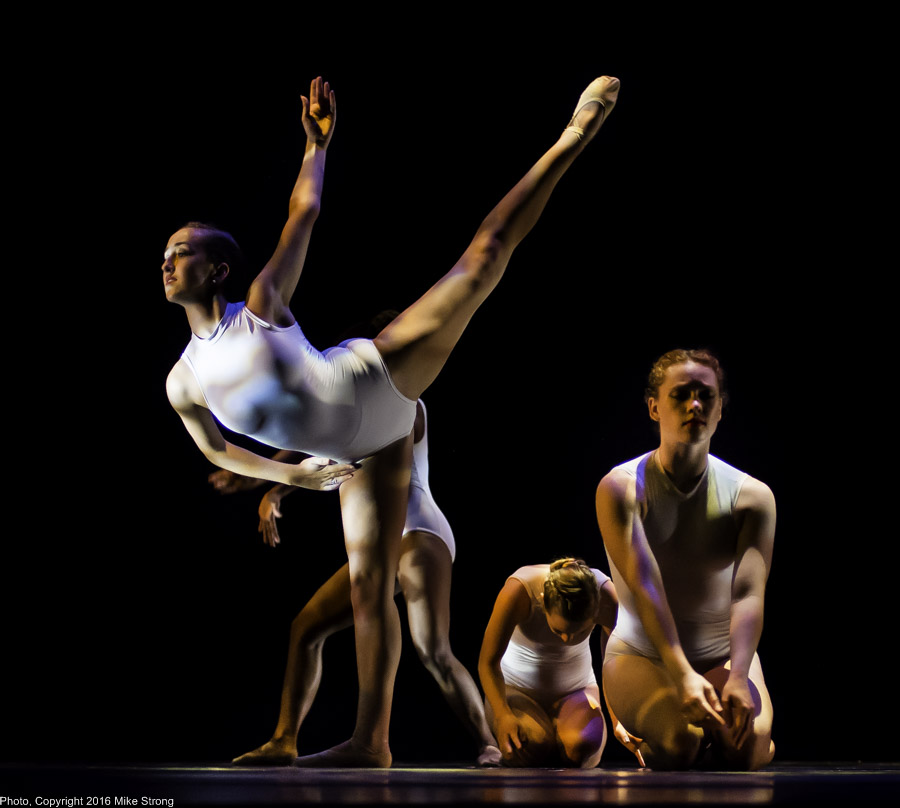 Front: Hannah Wagner (left) and Sarah Frangenberg, back: Shacura Wade (hidden) and Kelsey Crawford in "To Each Her Own" by Paula Weber