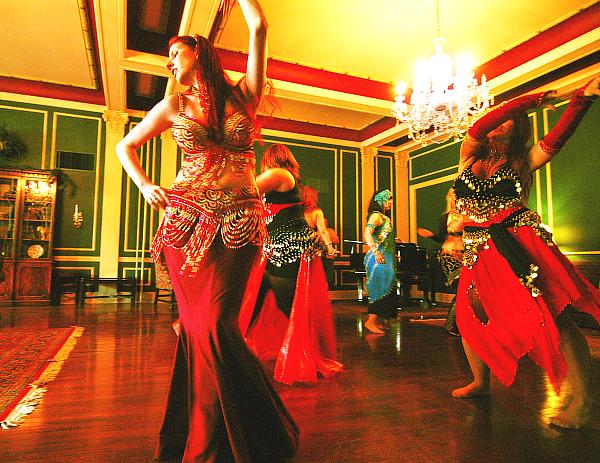 Swirls on the floor - middle eastern dancers, performing bellydance for the short film (video) - Is It Jazz? by Fred Weems